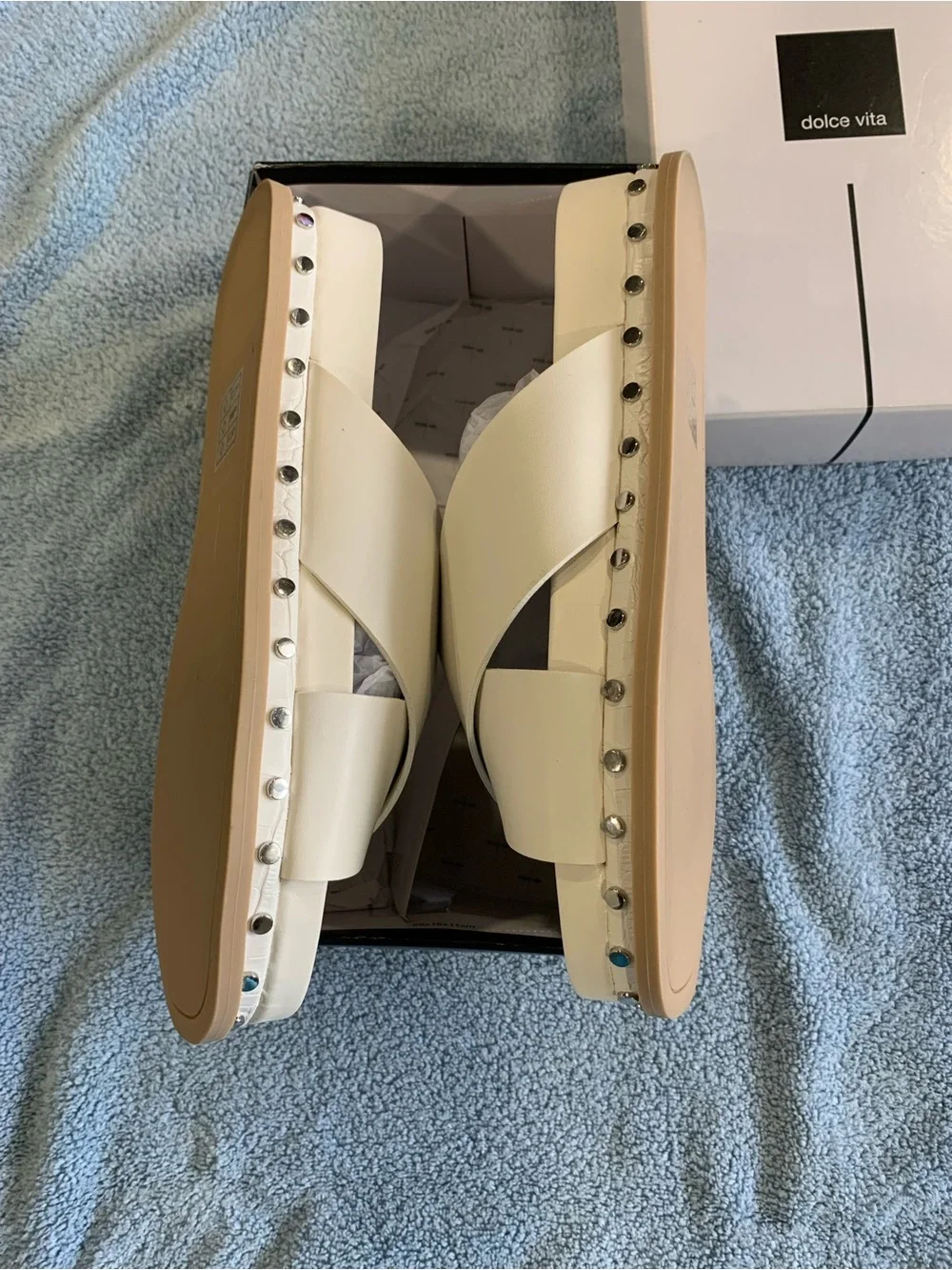 Dolce Vita Cream Cross-Strap Sandals